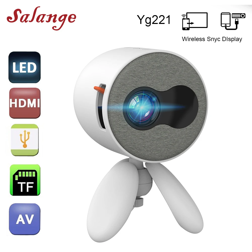 Мини-проектор Salange YG221 с поддержкой беспроводного синхронизационного дисплея