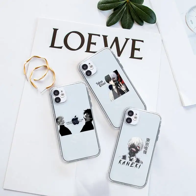 

Japanese Anime Tokyo Ghoul Phone Cases Transparent for iPhone 6 7 8 11 12 s mini pro X XS XR MAX Plus custodia per cellulare
