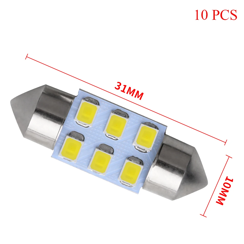 KALADA Double-tipped LED Light 31MM 6SMD 2835 Auto Reading lamp Dome License Plate Lights Wholesale Price 10PCS | Автомобили и