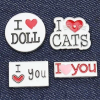 cute fashion i love cats broche enamel pin sign language lapel pins metal badges gifts for women men friends brooches