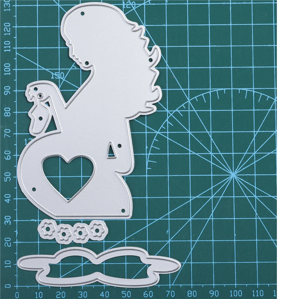 

YaMinSanNiO Pregnant Woman Dies Metal Cutting Die for Scrapbooking Photo Album Craft Stencils for Decor Punching Templates New