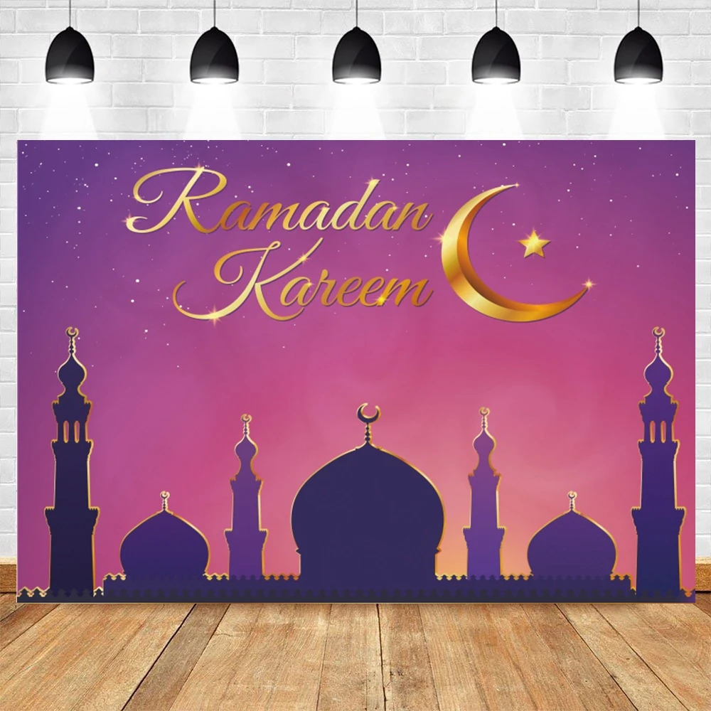 

Yeele Eid Mubarak Moon Star Backdrop Ramadan Kareem Party Muslim Building Church Background Photography Photocall Photo Studio