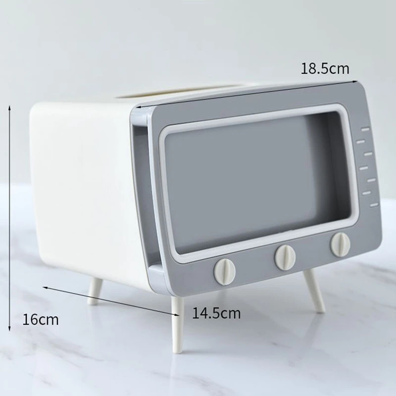 

Boxes With Disposable Napkins TV Tissue Box Cover Paper Multifunctional Case With Phone Holder Home Table Accessories