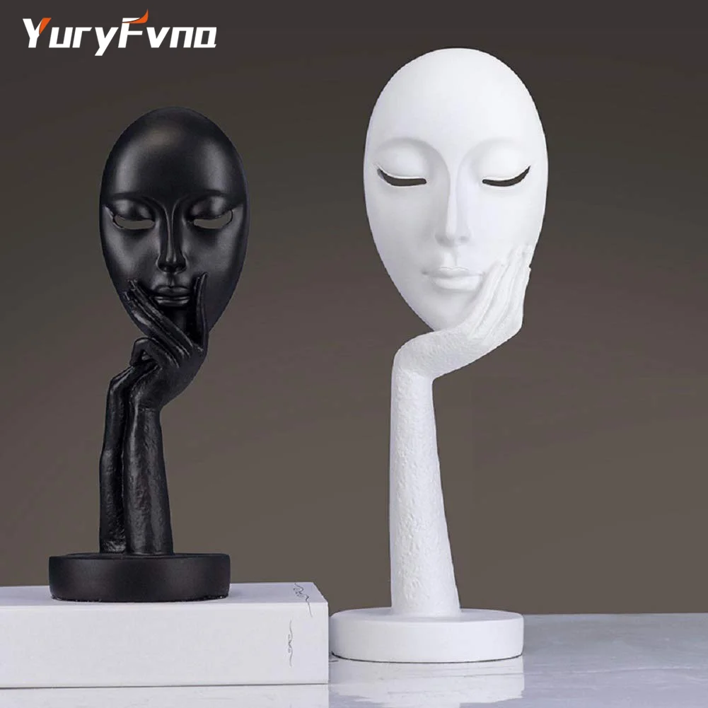 Бесшумная женская статуэтка YuryFvna маска думанка из смолы абстрактная скульптура