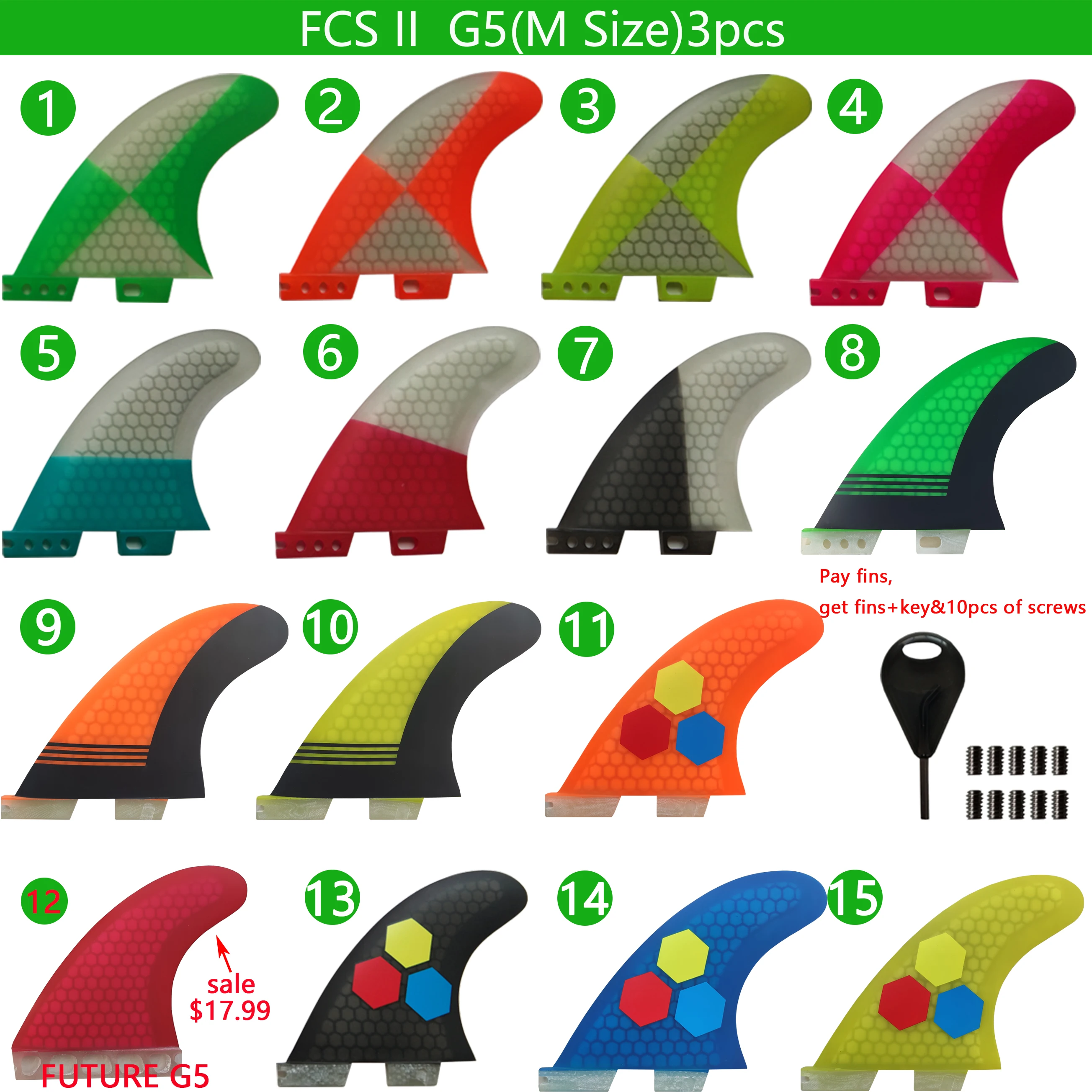 FCS2 G5 ласты для серфинга 3 шт. ласты для серфинга из стекловолокна сотовые ласты для серфинга