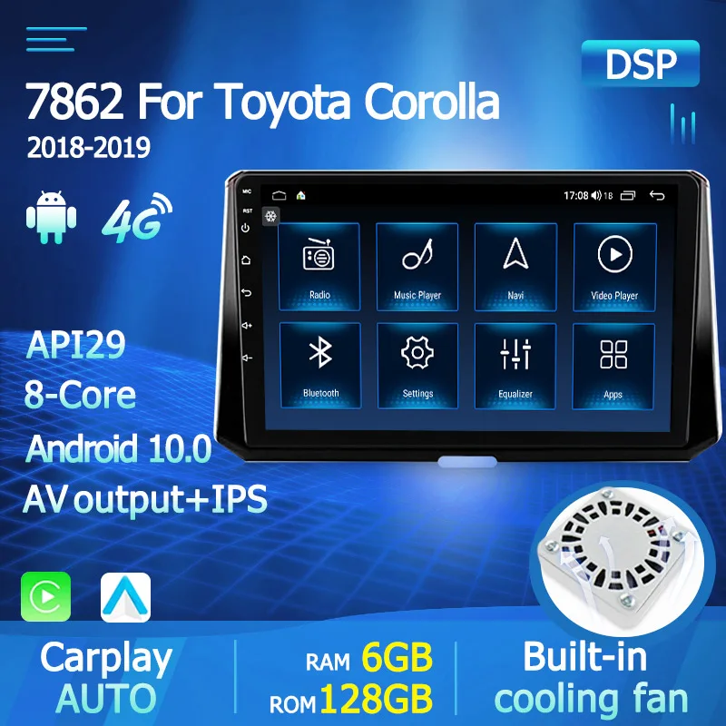 Автомагнитола 1280*720 HD для Toyota Corolla 2018 2019 мультимедийный видеоплеер навигация
