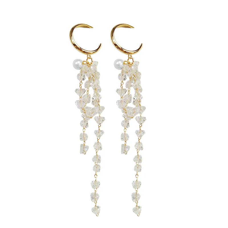2019 New Korean Fashion Circle Winding Eardrop Elegant Crystal Sweet Wind Earrings Long Tassels Personality For Women | Украшения и