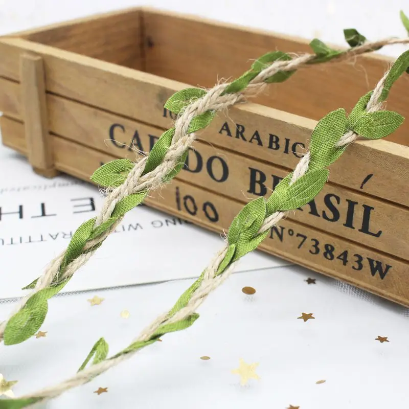 Джутовая веревка с имитацией листьев искусственный джутовый лист Смешанная