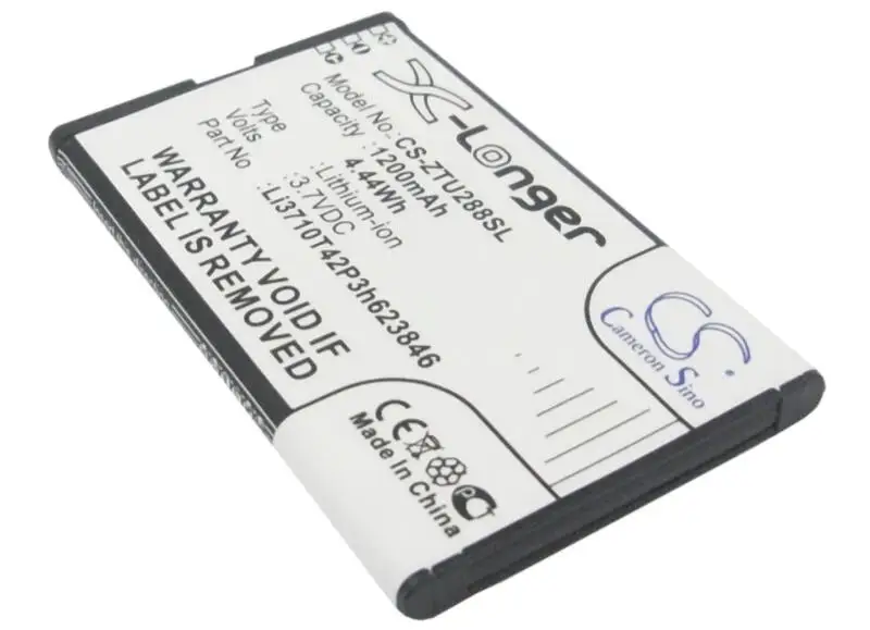 Аккумулятор cameron sino 1200 мАч для мобильного телефона ZTE U288 Li3710T42P3h623846 аккумулятор