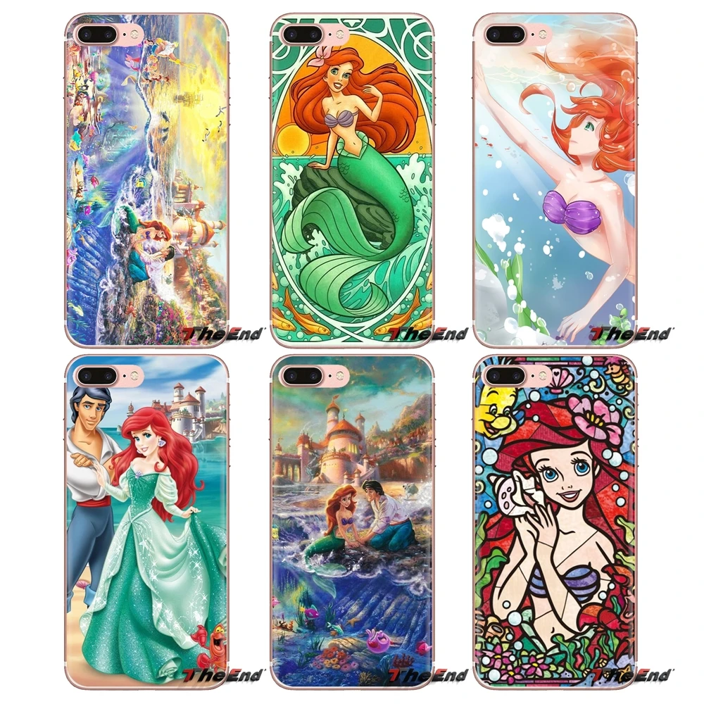 Корпус с эффектом витража Ариэль рисунком маленькая русалочка для iPhone XS Max XR X 4 4S 5
