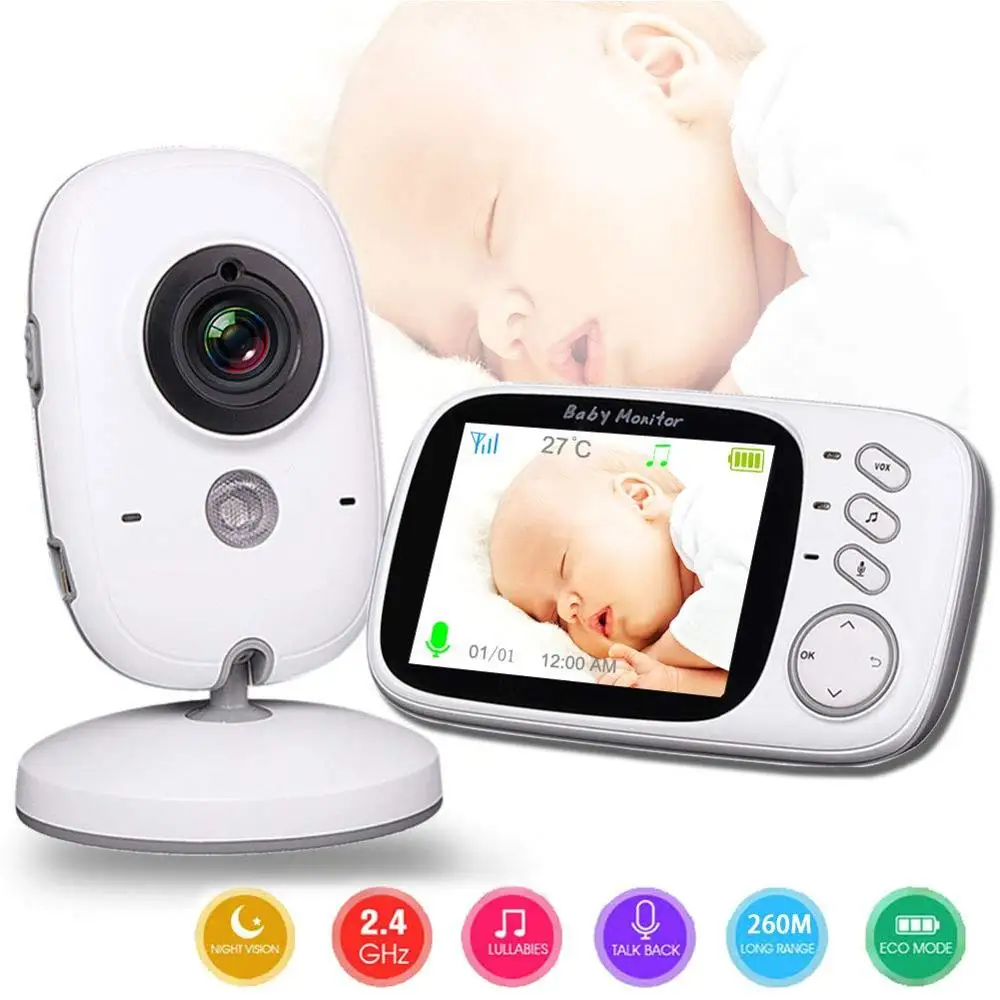 6037 cry baby alarm 3 2 дюйма TFT LCD ИК ночного видения way Talk 8 колыбельных монитор температуры