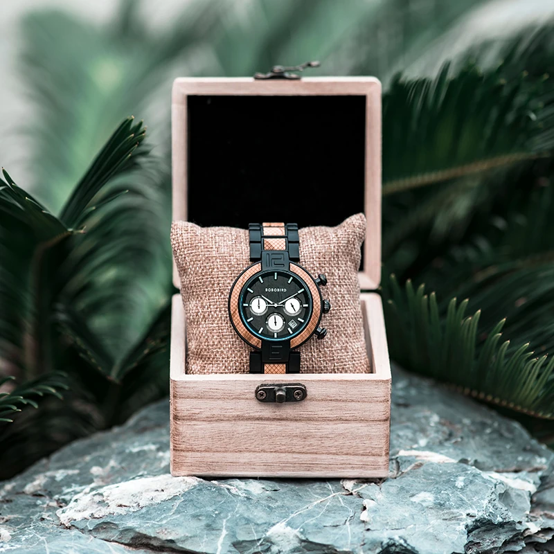orologio uomo 2020 BOBOBIRD Men Watch Luxury Wood & Stainless Steel Date Wristwatches In gift Accept Dropshipping J-T15 | Наручные