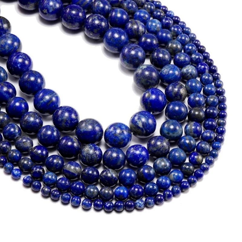 Бусы из натурального камня модные Lapis Lazuli незакреплённые бусины 4/6/8/10 мм для