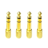 2pcs gilded adapter connector converting 6 5mm to 3 5mm 6 5 to 3 5 male to female for mic microphone