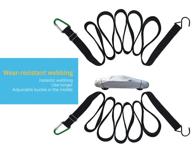 

2pcs Car Clothes Fixed Elastic Automobile Hood Fixed Rope Strap Fixed Elastic Band Universal Car Cover Wind Belt