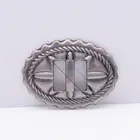 Качественный Античный Серебристый ремень для седла в Западном и западном стиле, овальный пояс с цветком и прорезями 32*24 мм