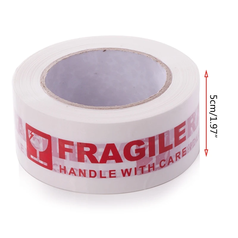 White and Red Fragile Packing Tape Handle with Care Bopp Shipping Warning Sticker Label 100m x 50mm C5AE