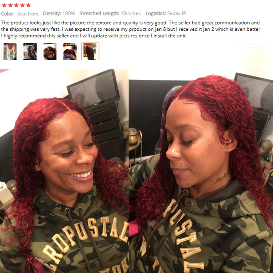 

Burgundy 13X6 Lace Front Human Hair Wigs 99j Colored Curly Human Hair Wig Brazilian Remy Hair For Woman 180% Lace Frontal Wig