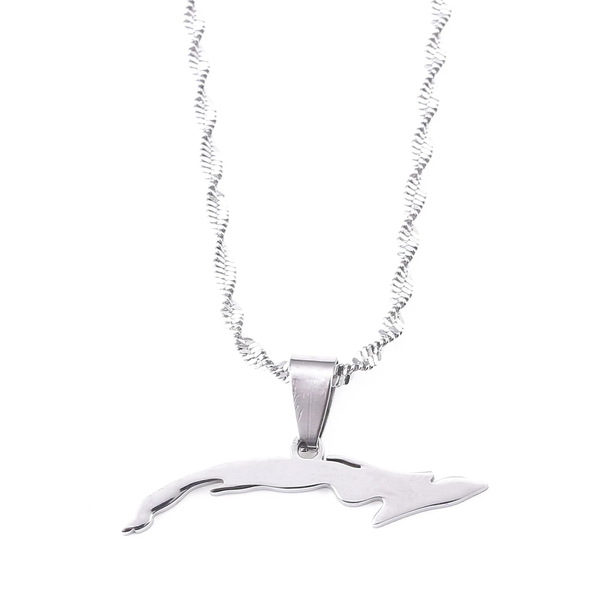 Ожерелья серебряного цвета небольшого размера с картой Кубы для женщин карта