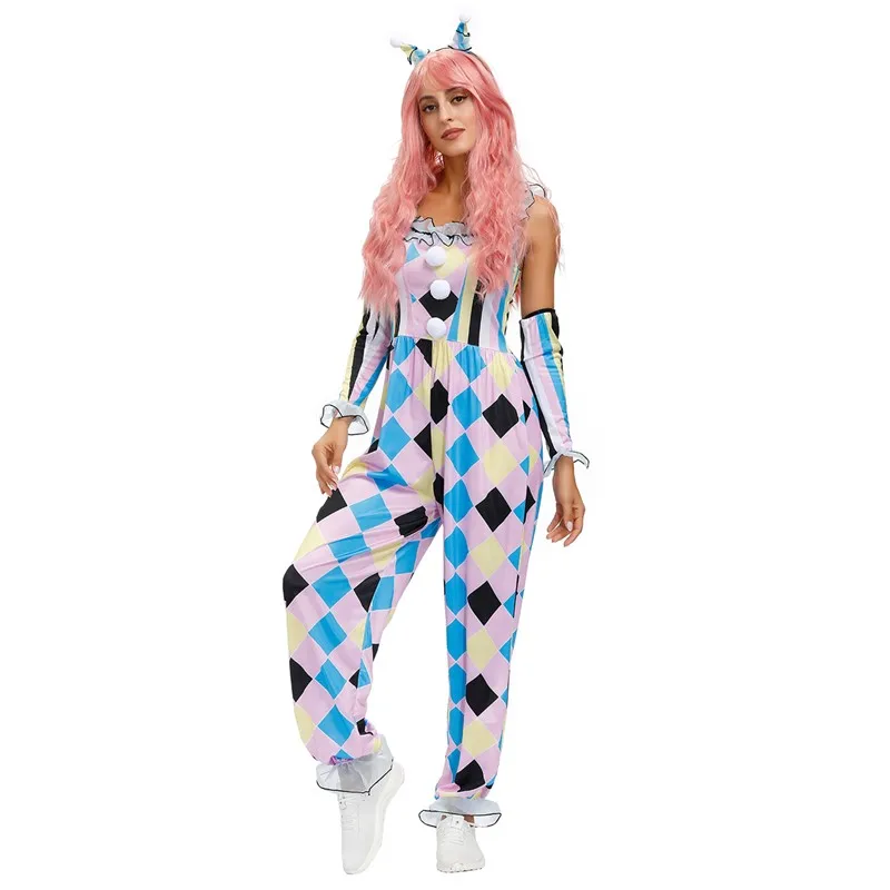Комбинезон для косплея взрослых цирковой клоун Квинн милый Джокер страшные