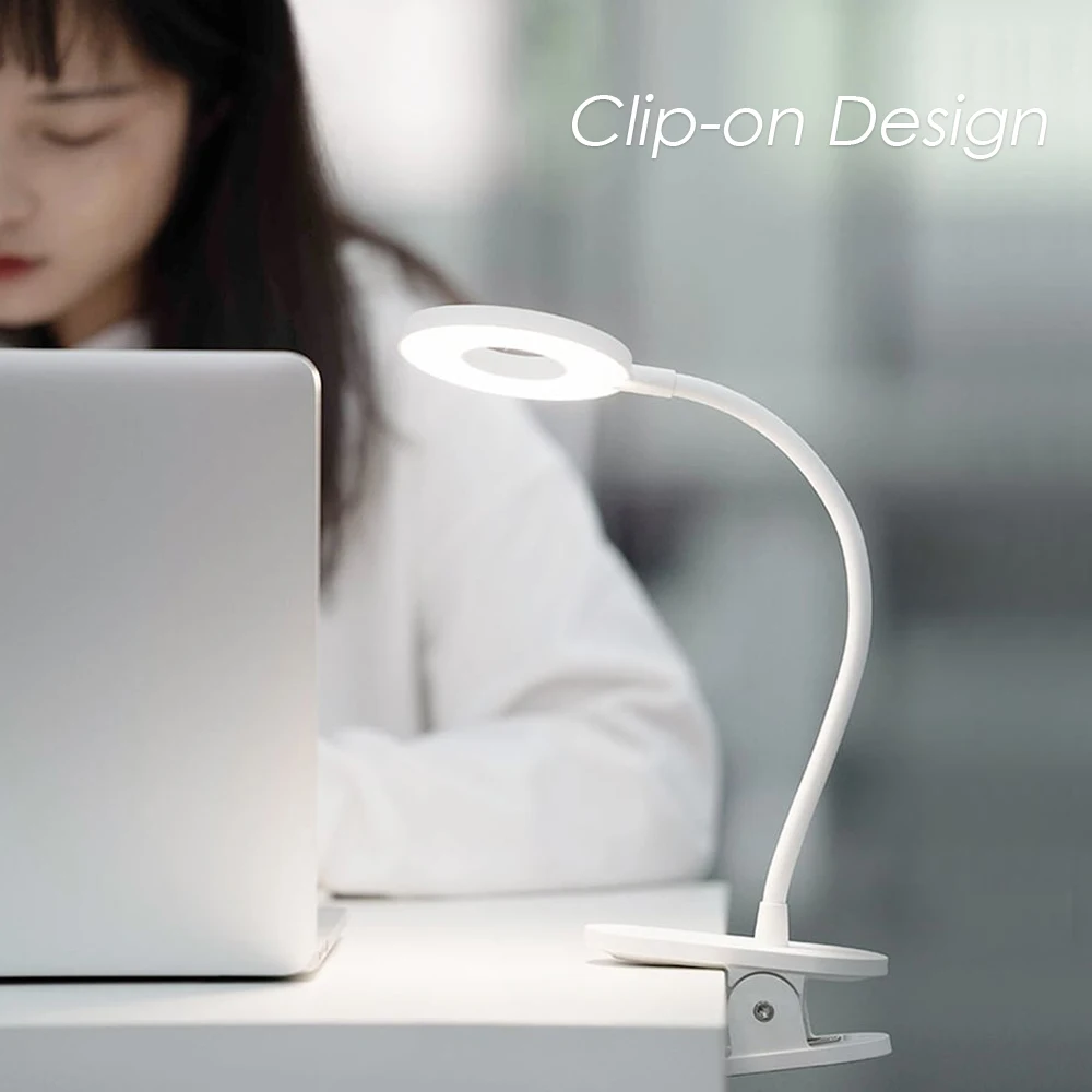 Yeelight Настольная лампа с зажимом Беспроводная портативная настольная лампа сенсорное управление 3 уровня яркости защитный светильник для чтения для xiaomi