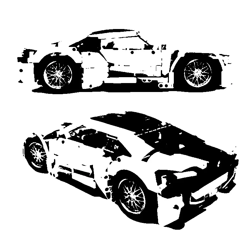 

Car series 701940 white sports car I8 model small particle assembled inserted building blocks car model boy's birthday gift