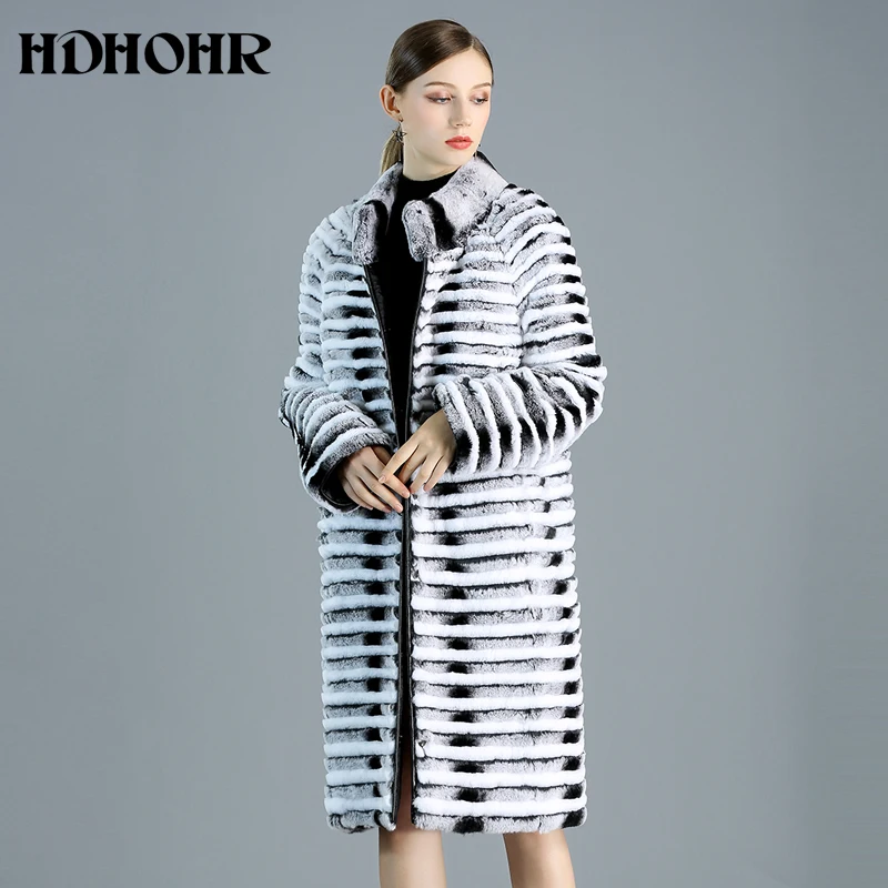 HDHOHR Новая высококачественная шуба из кролика Рекс женская Двухсторонняя куртка из натурального меха модная шуба из кролика рекс s Женская