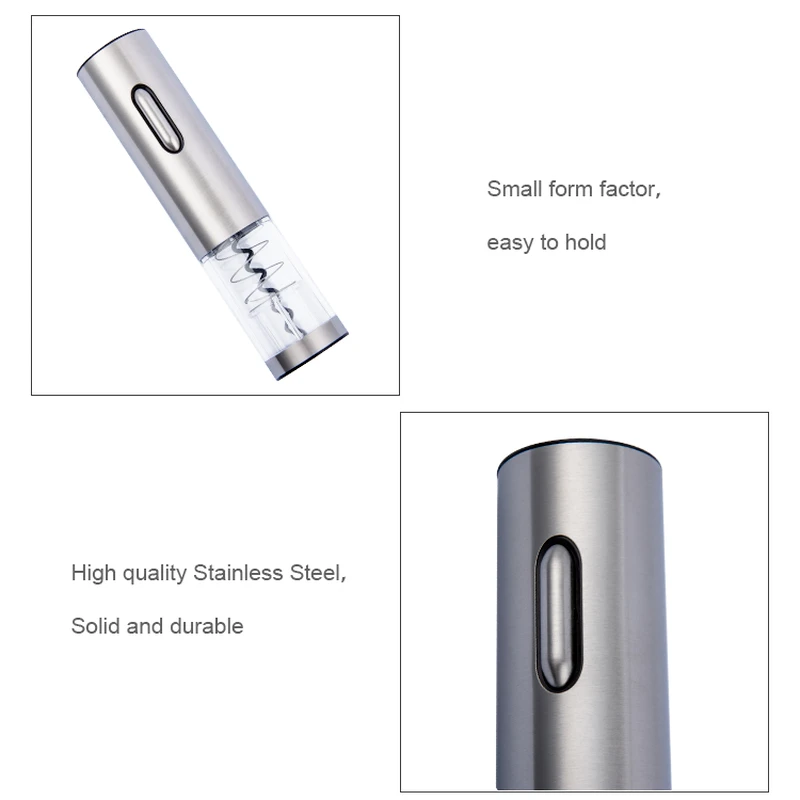 

Wireless Wine Opener Electric Wine Bottle Opener with Foil Cutter Stainless Steel Champagne Corkscrew Drop Shipping