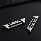 Адаптер для Apple Watch, 2 шт., 38 мм, 42 мм, 40 мм, 44 мм, коннектор из нержавеющей стали с пряжкой для iWatch Series 4, 3, 2, 1