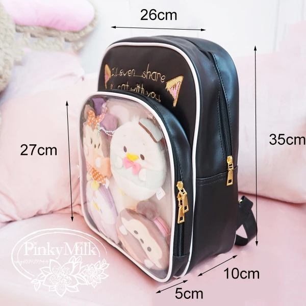 Новая прозрачная сумка Ita из искусственной кожи Kawaii Ita рюкзак для девочек-подростков прозрачный милый рюкзак для школы Itabag H813