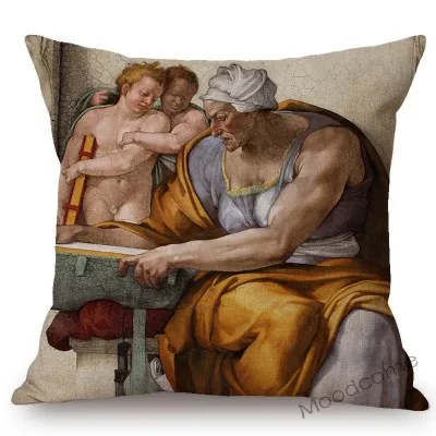 Michelangelo итальянский Ренессанс генезис последнее решение Давид знаменитая картина маслом Художественная диванная Подушка Чехол для подушки