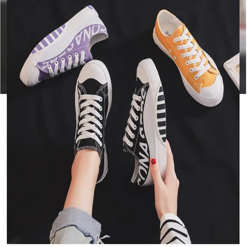 Women Canvas shoes Flat Platform Shoes Breathable  Sneakers Casual Shoes Woman Lace Up Outdoor Walking Shoes