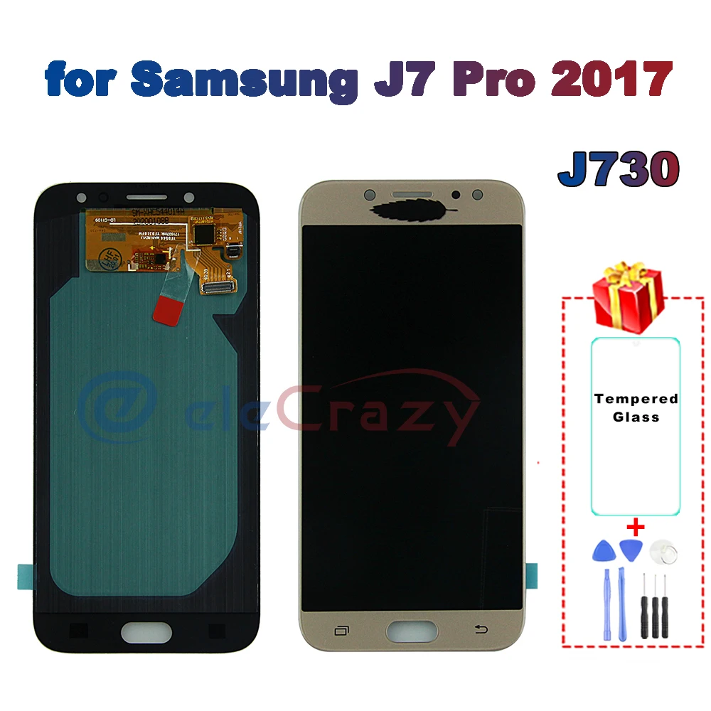 100% протестированный AMOLED Samsung Galaxy J7 Pro 2017 J730 J730F ЖК дисплей с сенсорным экраном в