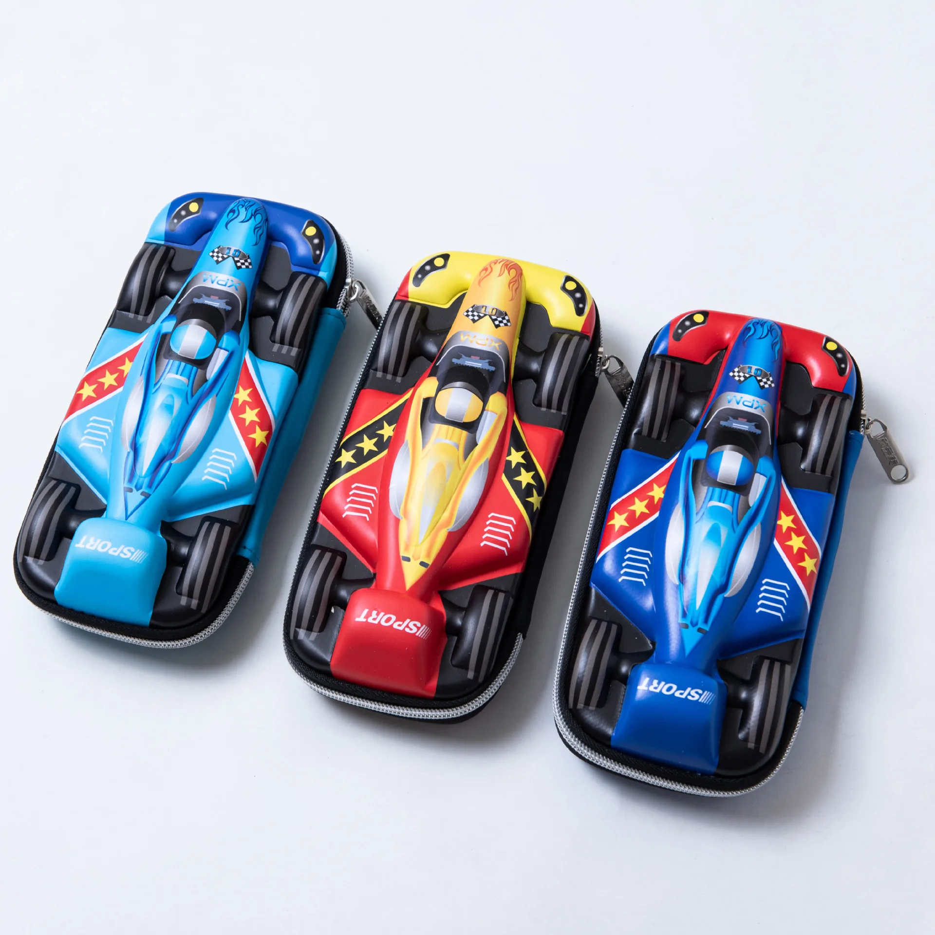 Большой Детский 3D чехол для карандашей из ЭВА с мультяшным гоночным автомобилем