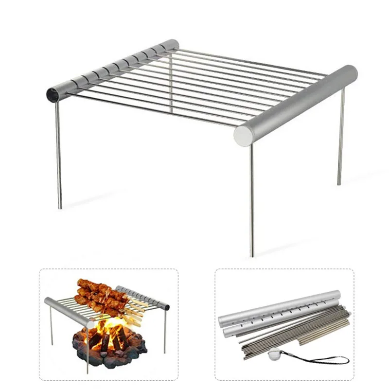 

Portable Barbecue Grill FDA Stainless Steel Barbecue Net for Over Open Fire Charcoal & Camping Easy to Install PM0475