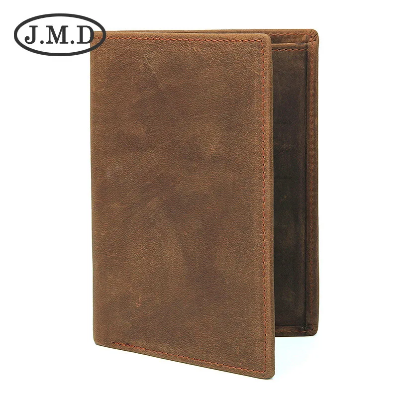 

J.M.D New Genuine Leather Holder Passport Bag Crazy Horse Leather Retro Boarding Card wallet Money Clips