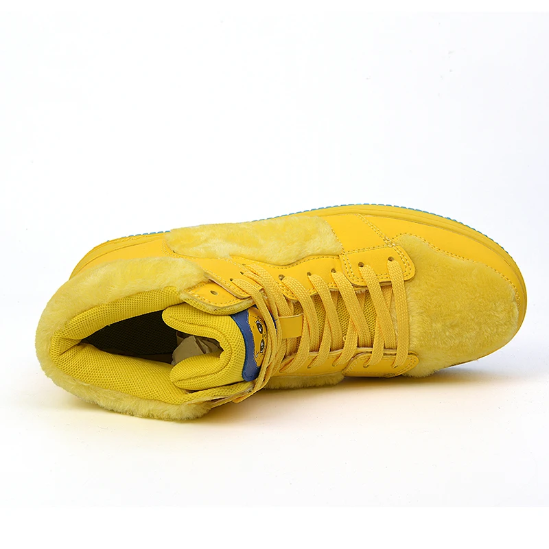 

Fashion Winter Casual Sneakers Men's Teenagers Flat Shoes Short plush Keep Warm Women's Couple Yellow White Black New Style 36-4