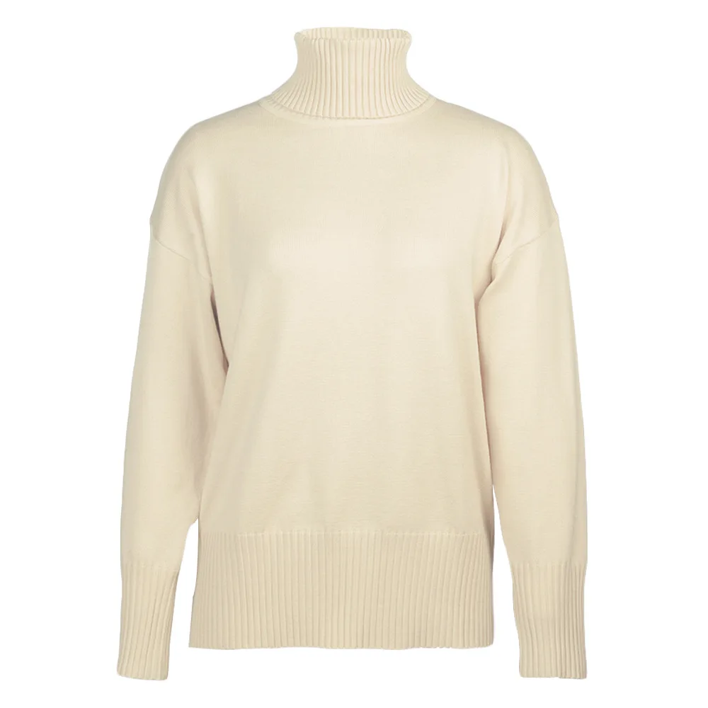 

FANTOYE Casual Women's Turtleneck Sweaters Fashion 2021 Winter Solid Loose Pullovers Jumper Woman White Knitted Sweater Oversize