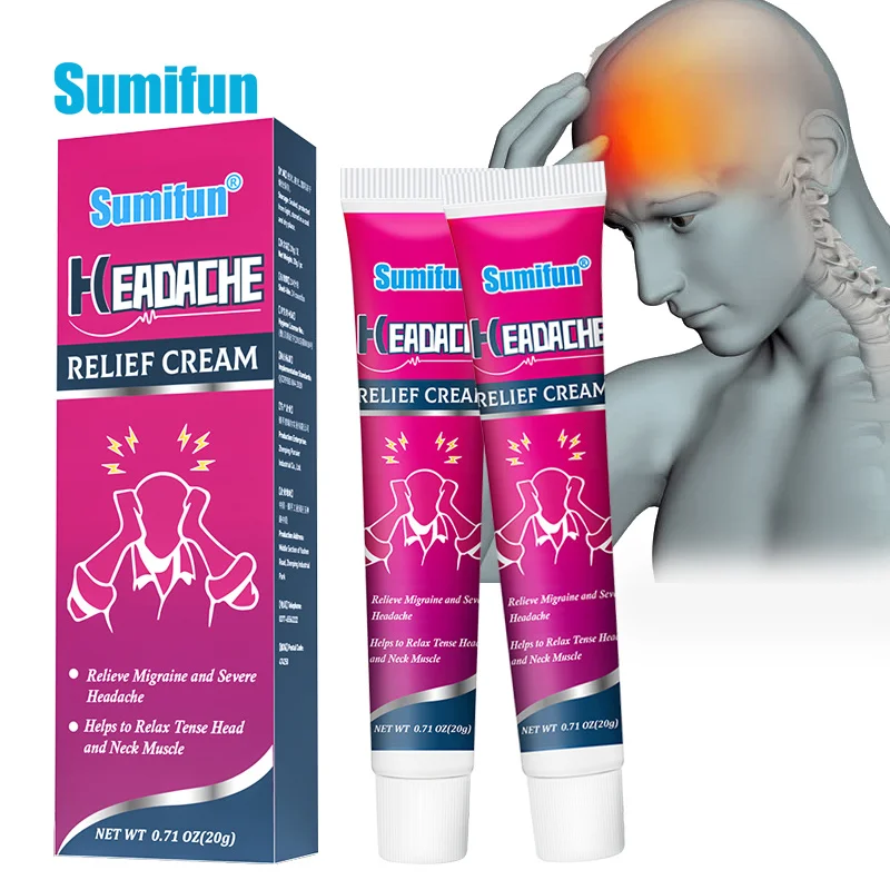 

20G Sumifun Migraine Headache Relief Cream Brain Nerve Pain Treatment Medical Plaster Dizziness Neuralgia Painkiller Ointment