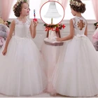 Кружевное бальное платье для девочек, в розницу, для свадьбы, первого причастия