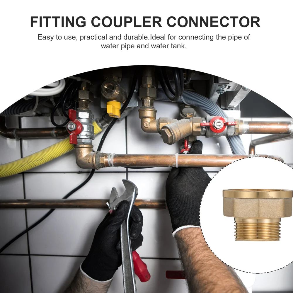 

2pcs Reducing Thread Brass Pipe Fitting Coupler Connector (1 Inch X3/4 Points)