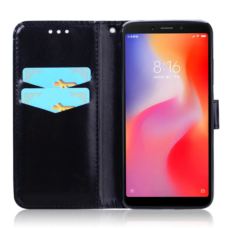 Кожаный чехол для Xiaomi Redmi 6 книжка с бумажником Redmi6 xiaomi redmi оболочка|Бамперы| |