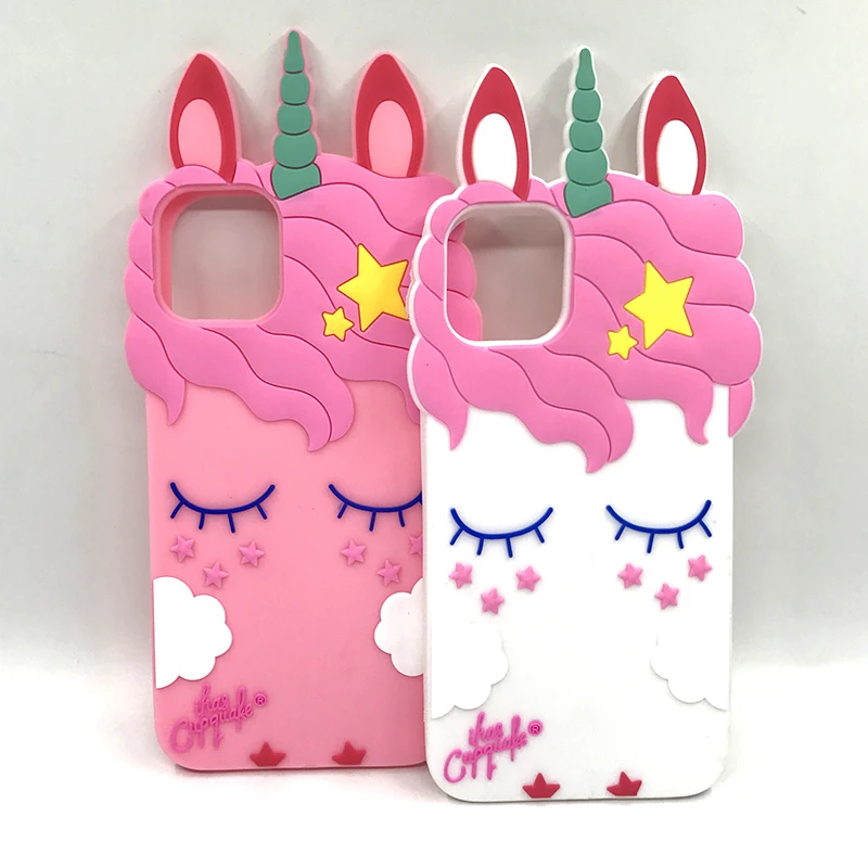 

3D Cartoon Pink Unicorn Case For iPhone 5 5S SE 2016 2020 6 6S 7 8 Plus X XR XS Max Back Cover Cute Horse Toy Soft Silicone Case