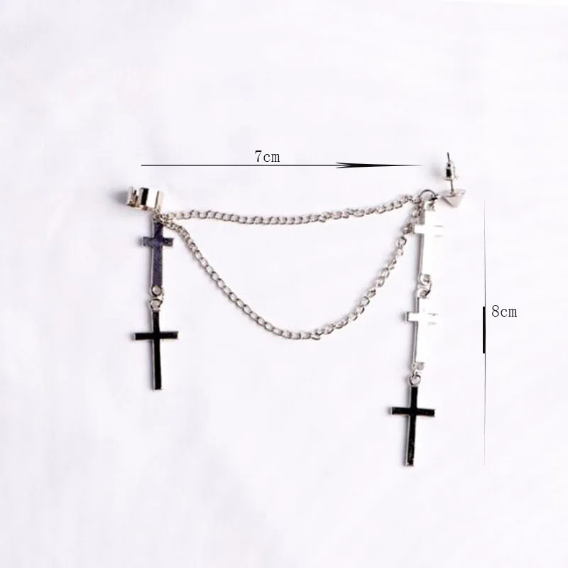 

Earrings Women Cross Exaggeration Exaggerated Classic Modern Metal Christian Chain Drop Dangle Earrings Vintage Statement Girls
