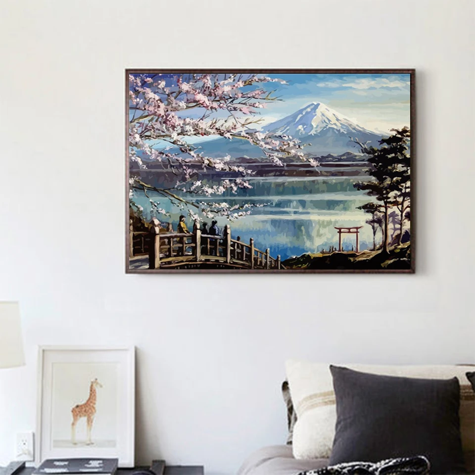 AZQSD DIY картина маслом Краски ing по номерам пейзаж Unframe украшения дома Акриловые