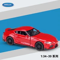 diecast 136 welly toyota supra off road vehicle pull back car model metal alloy toy car for kids gift