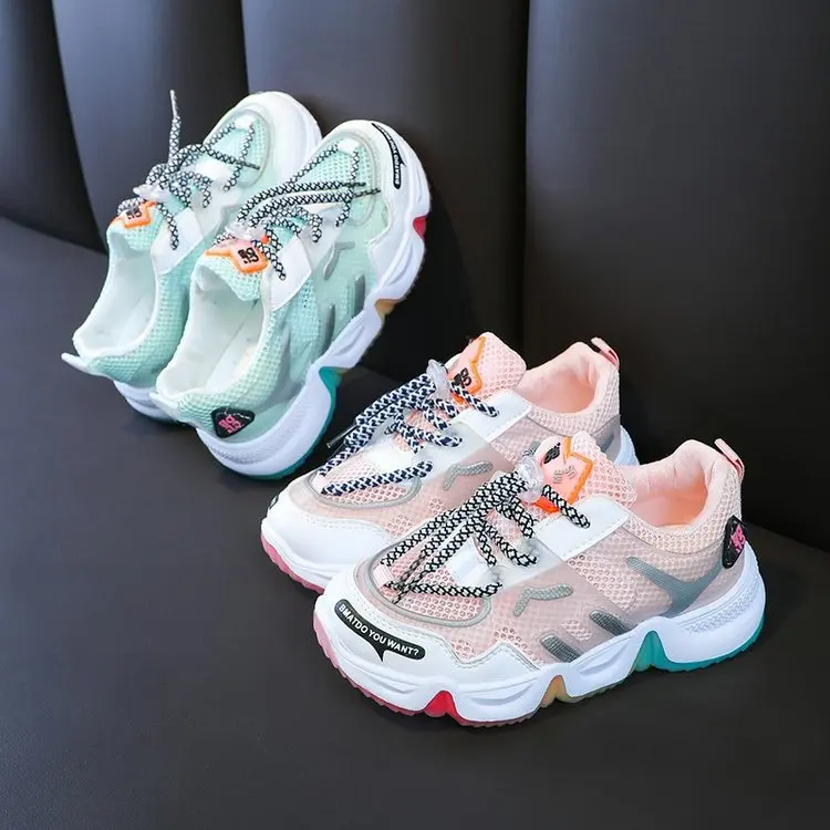 2020 Summer Rainbow Kids Sport Shoes For Girls Sneakers Students Breathable Mesh Children Boys Light Kid | Детская одежда и обувь