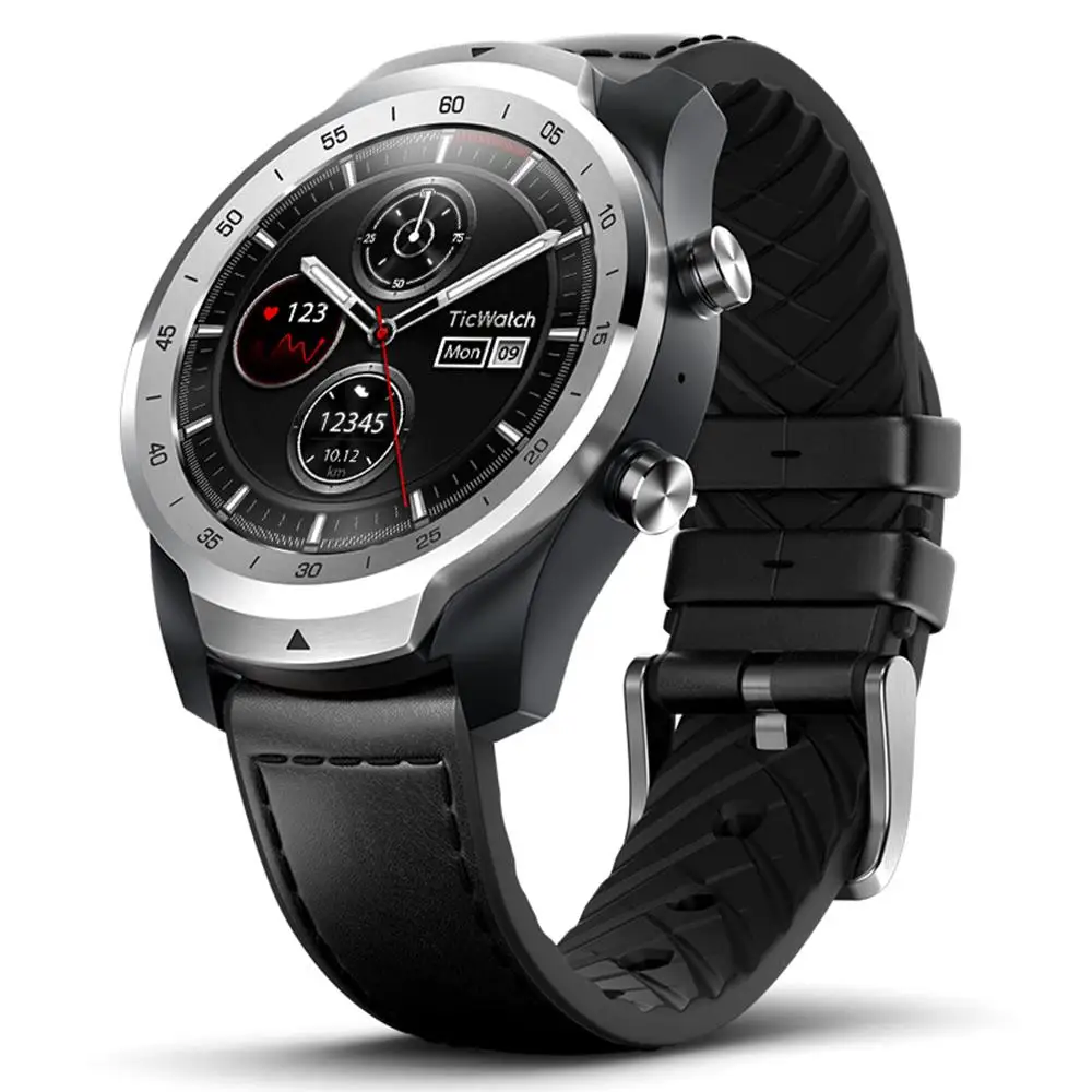 Silver Global Ticwatch PRO Android носить NFC Google Pay gps Смарт часы IP68 Водонепроницаемый AMOLED дисплей smartwatchs для мужчин - Цвет: Silver