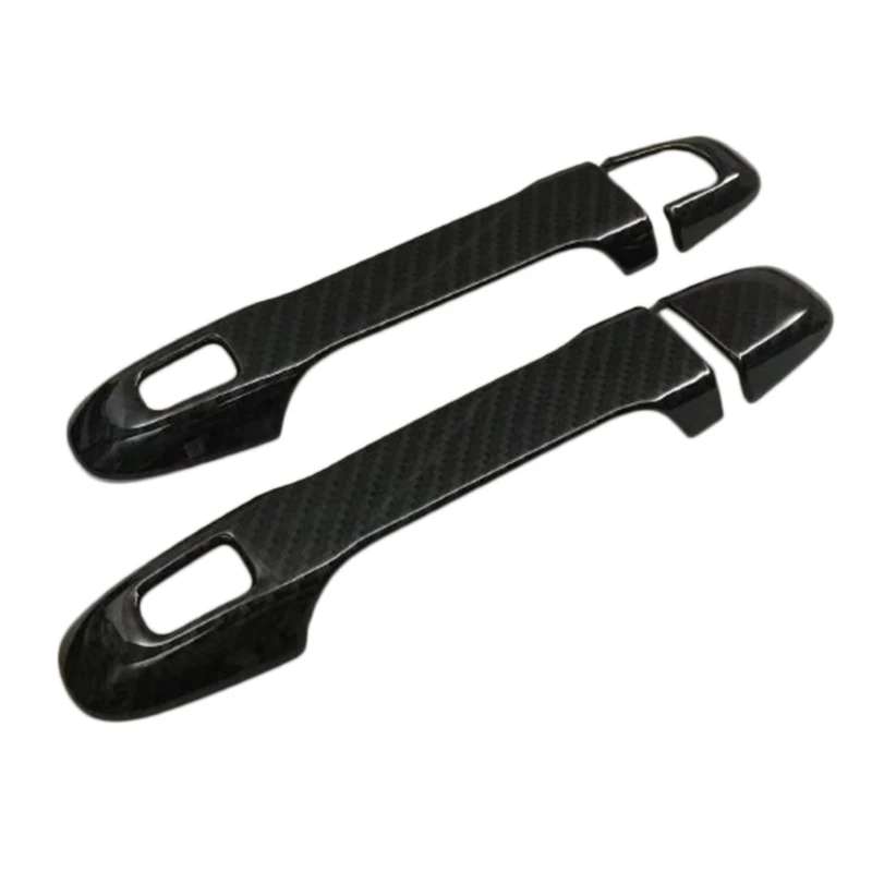 carbon fiber style car front and rear outside door shake handshandle cover accessories for 2016 2017 2018 Toyota C-HR CHR | Автомобили и