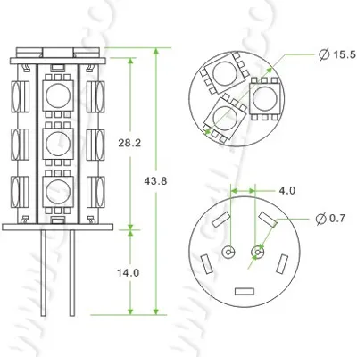Белые светодиодные лампы G4 12 В 18LED 5050SMD 300LM Тип башни под шкафом светодиодное